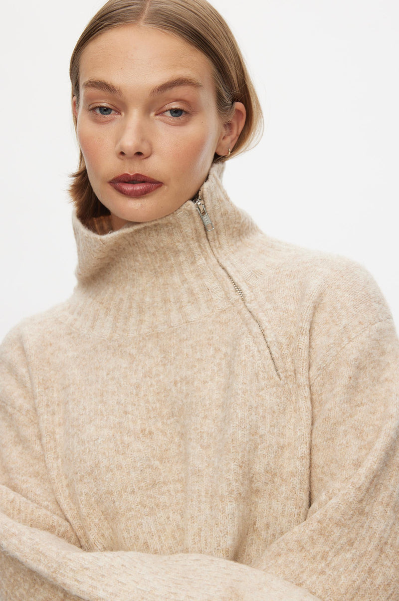 Blur Half Zip Knit