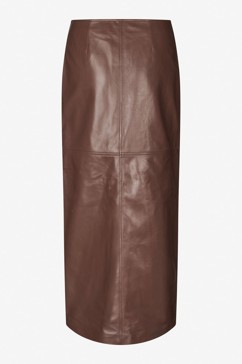 Deep Leather Zip Skirt