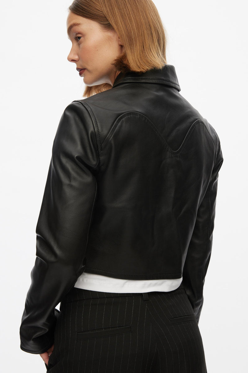 Roadie Leather Zip Blouse