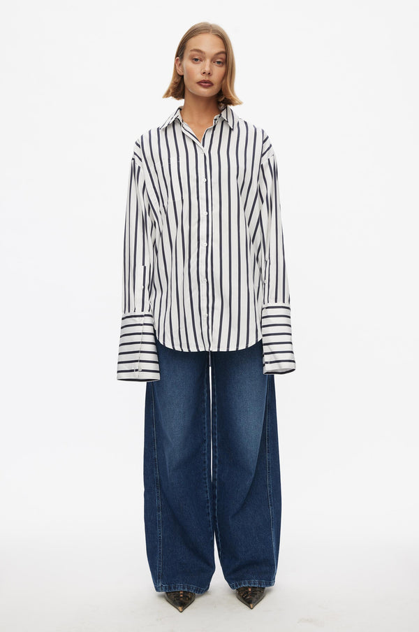 Daily Striped Oversized Shirt