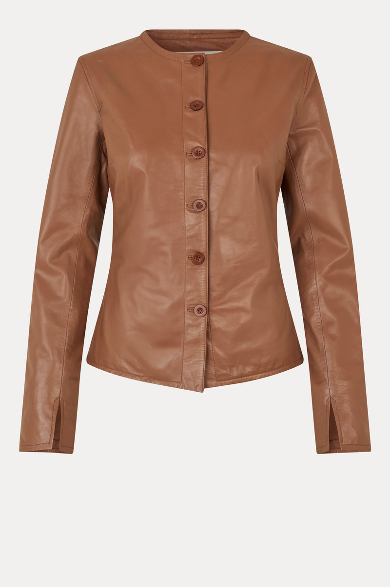 Scoop Leather Blouse