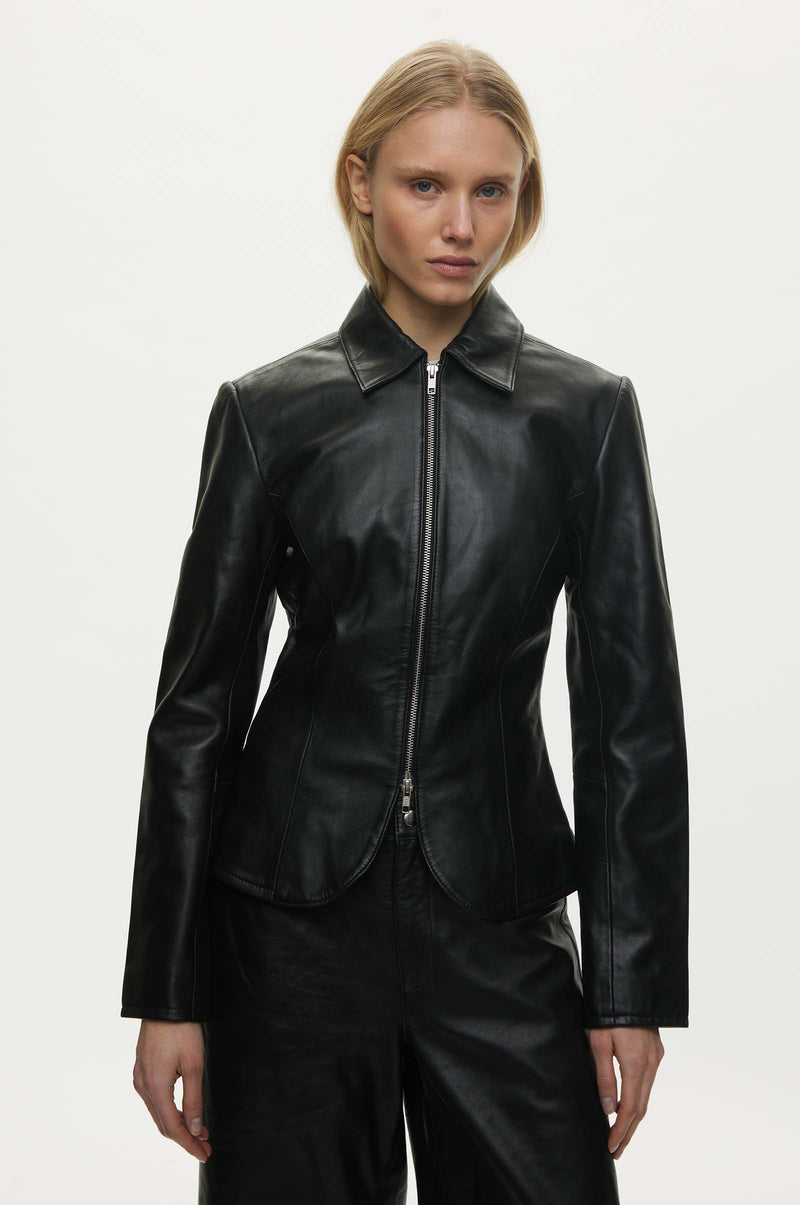 Deep Leather Blazer