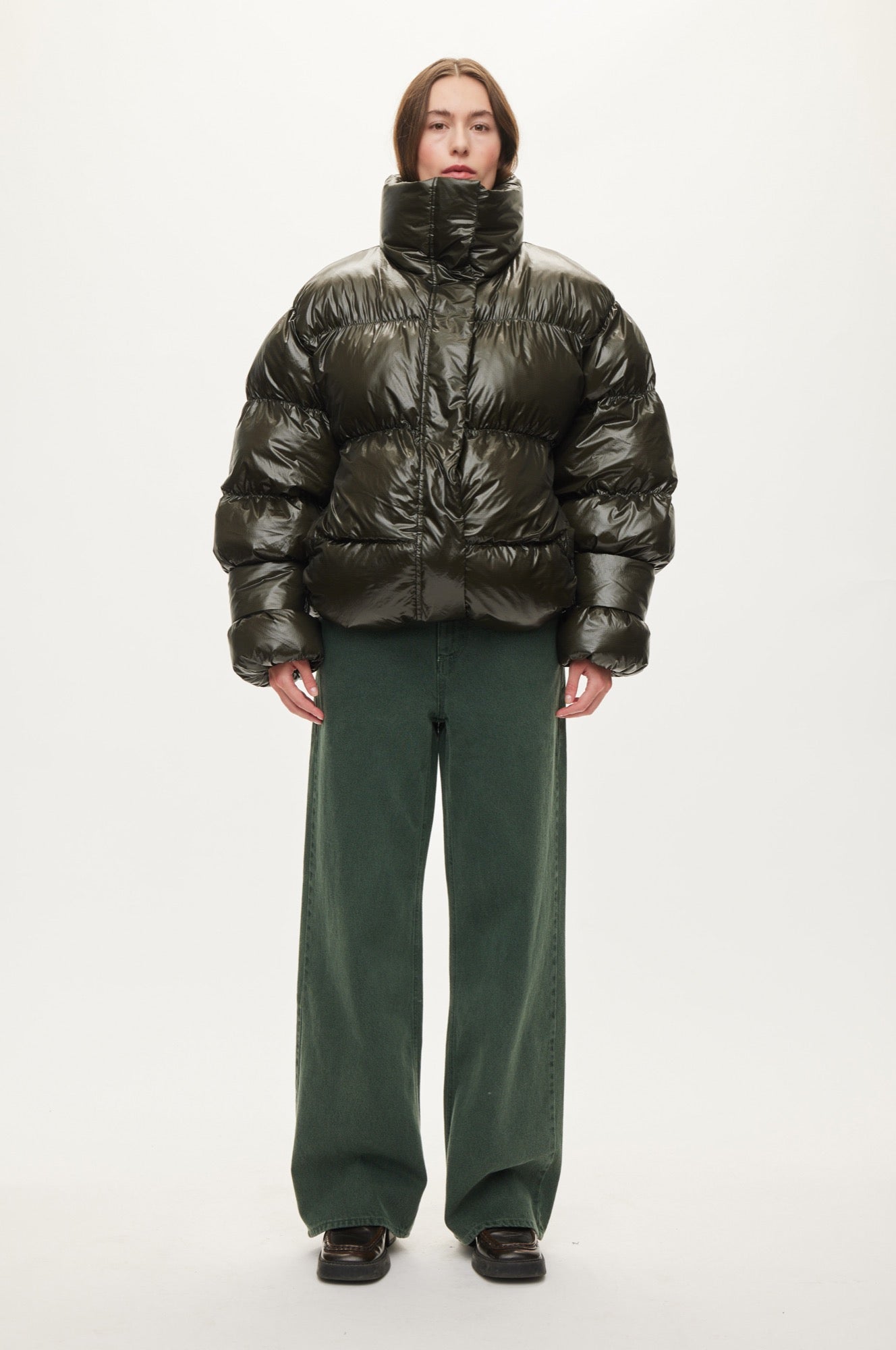 Oval Square Active Collar Jacket COATS 4021 Dark Army