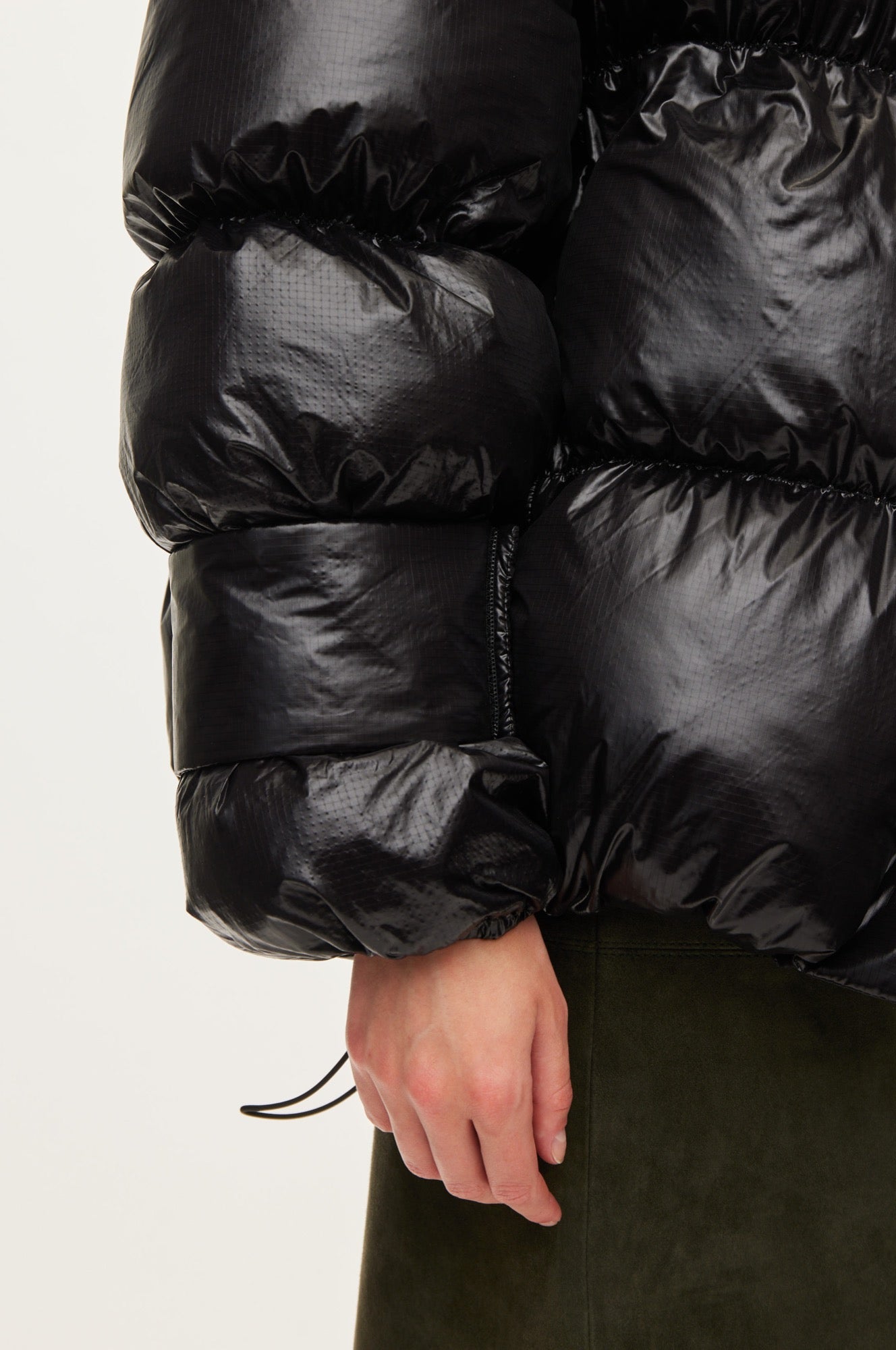Oval Square Active Collar Jacket COATS 8001 Black