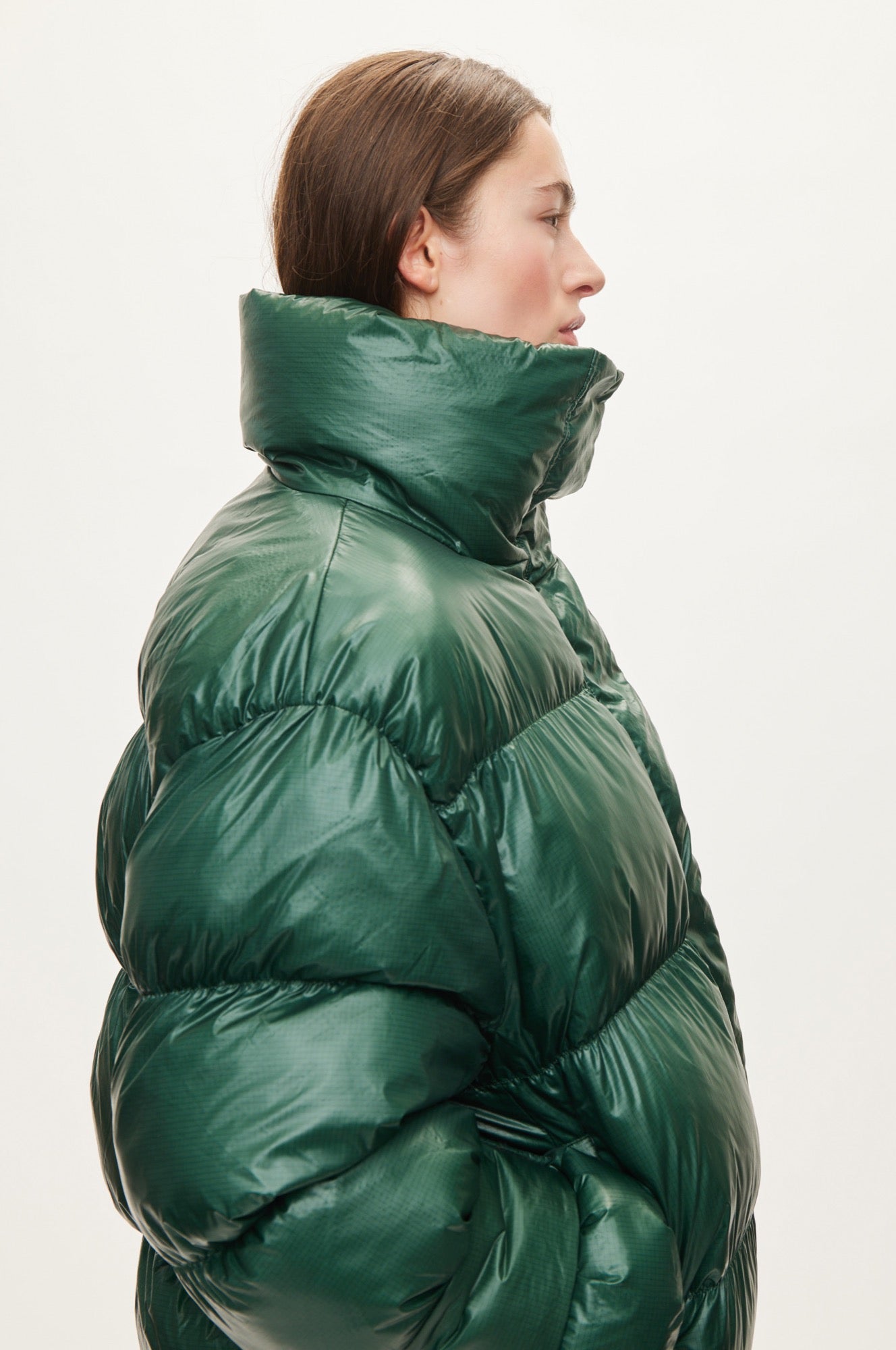 Oval Square Active Collar Jacket COATS Pine Green