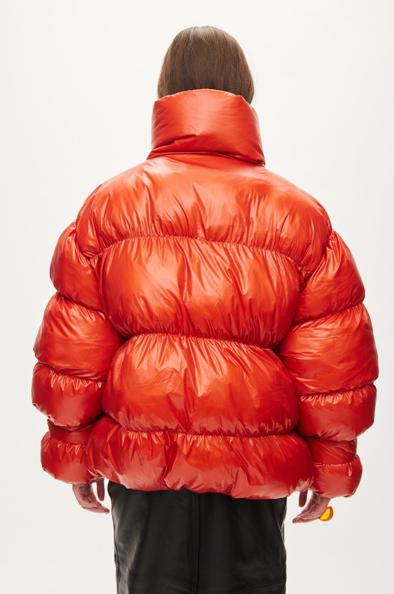 Oval Square Active Collar Jacket COATS Rust Red
