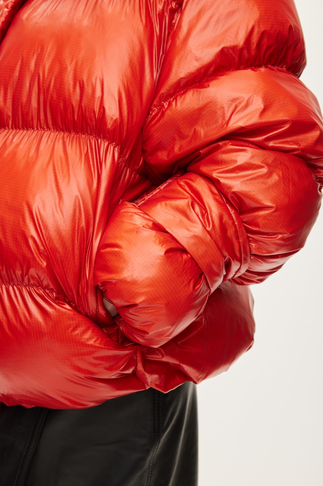 Oval Square Active Collar Jacket COATS Rust Red