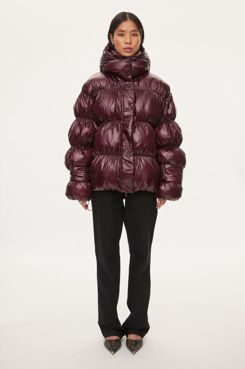 Oval Square Active Hood Jacket COATS 3006 Dark Burgundy