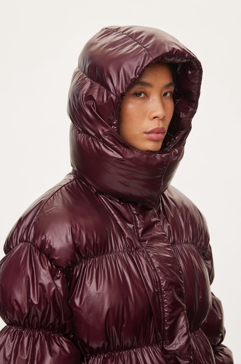 Oval Square Active Hood Jacket COATS 3006 Dark Burgundy