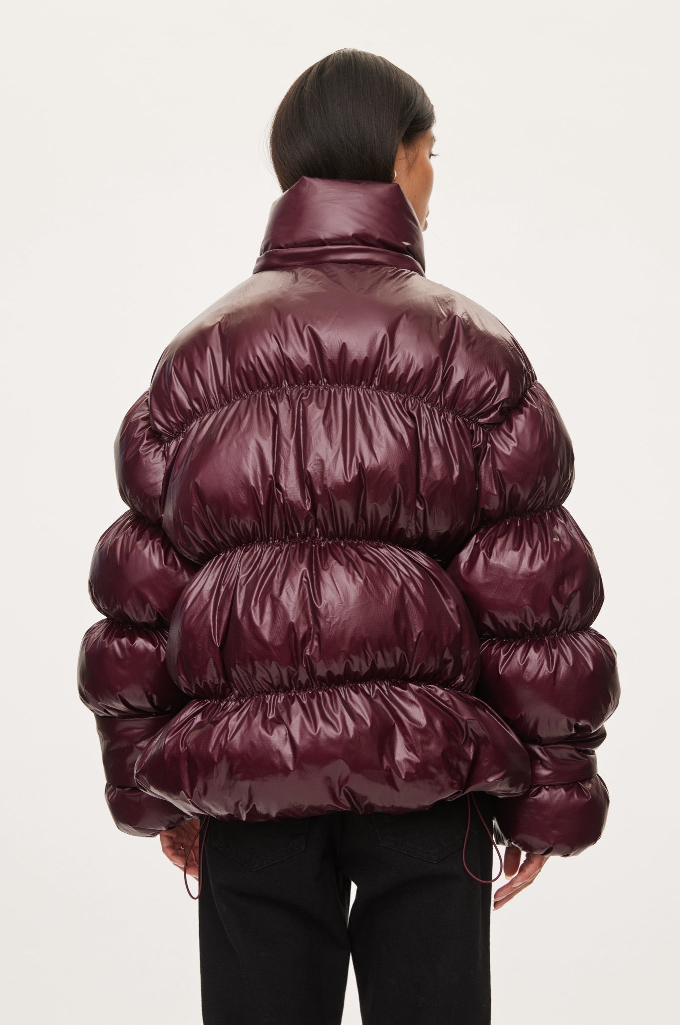 Oval Square Active Hood Jacket COATS 3006 Dark Burgundy