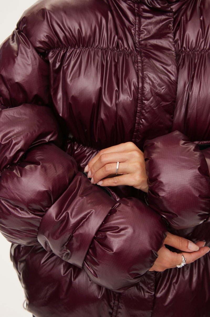 Oval Square Active Hood Jacket COATS 3006 Dark Burgundy