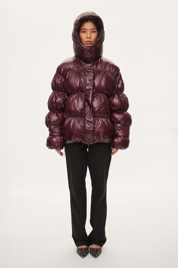 Oval Square Active Hood Jacket COATS 3006 Dark Burgundy