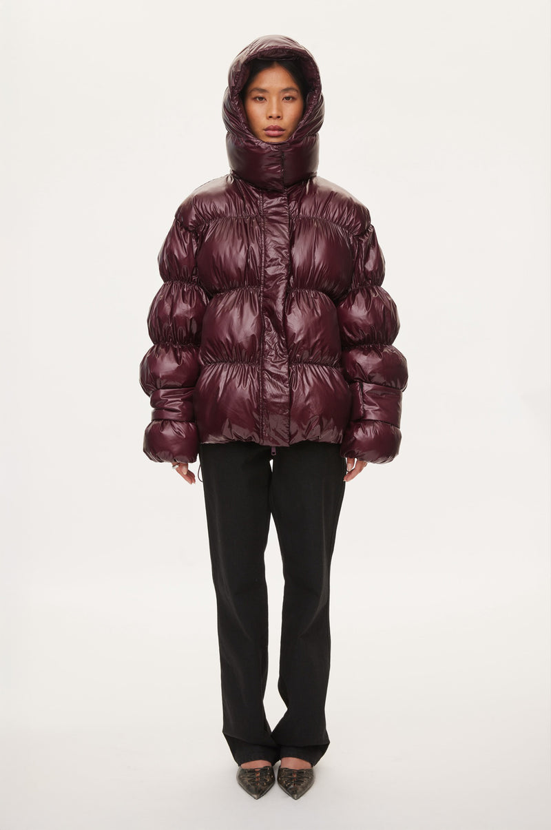 Oval Square Active Hood Jacket COATS 3006 Dark Burgundy
