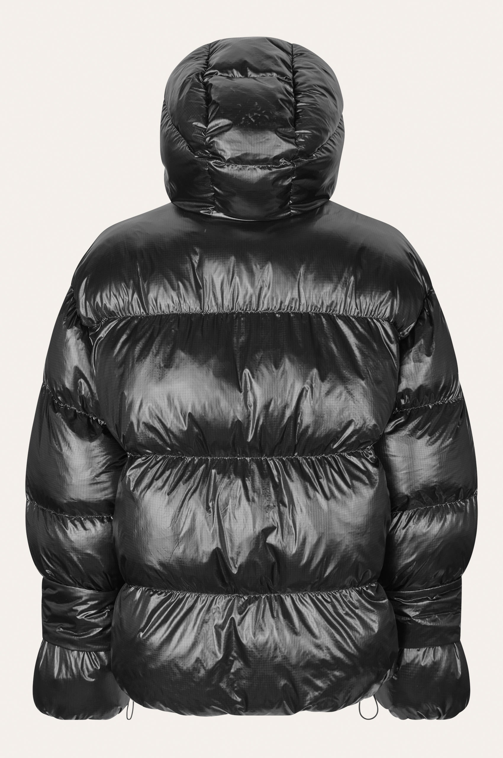 Oval Square Active Hood Jacket COATS 8001 Black