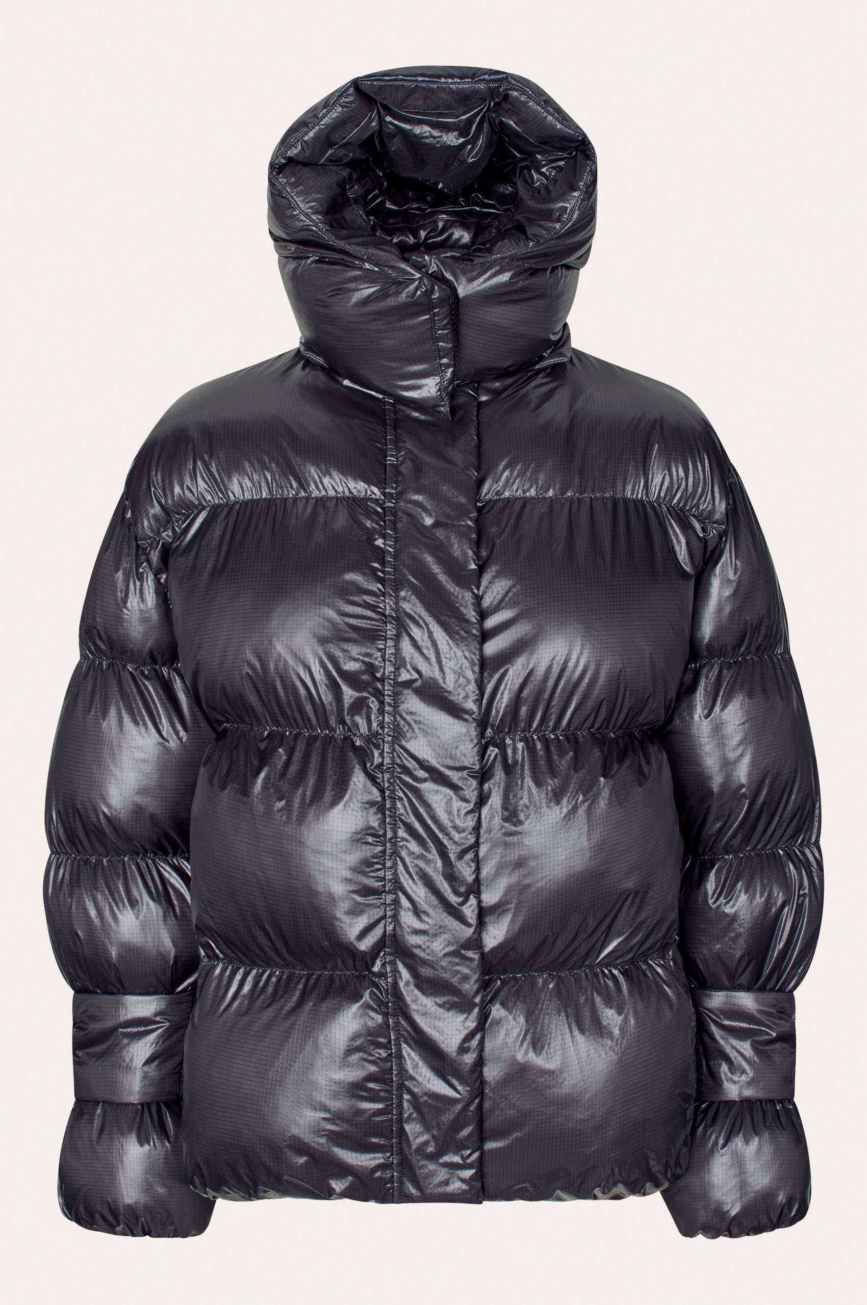Oval Square Active Hood Jacket COATS 8013 Black Pearl