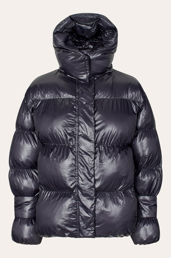 Oval Square Active Hood Jacket COATS 8013 Black Pearl