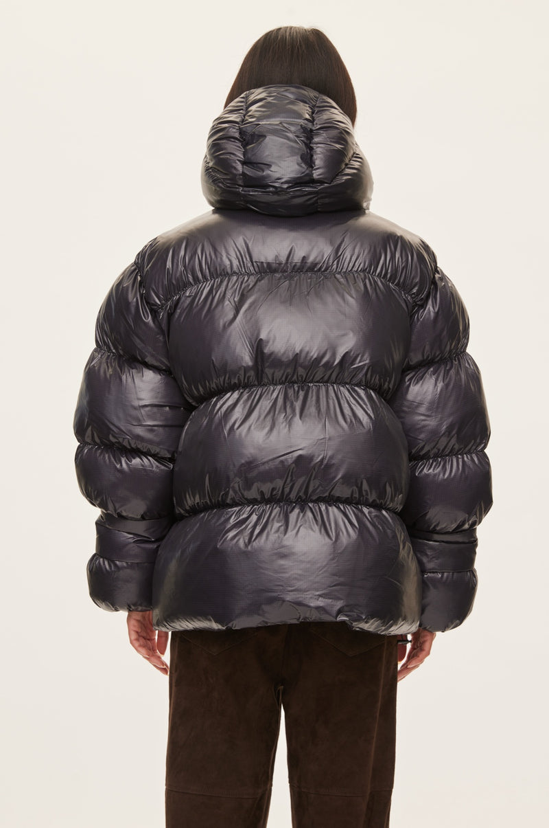 Oval Square Active Hood Jacket COATS 8013 Black Pearl