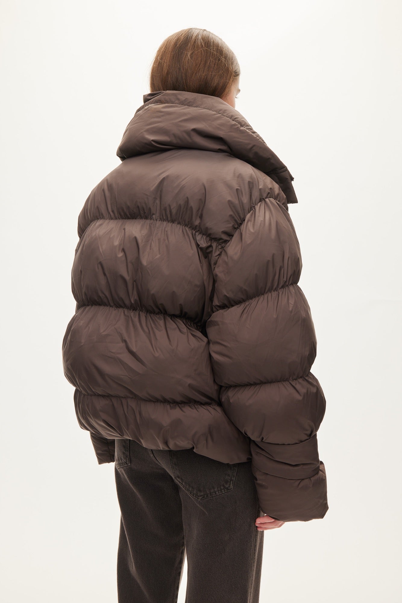 Oval Square Aki double Collar Jacket COATS 6015 Chocolate Torte