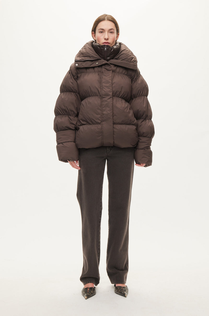 Oval Square Aki double Collar Jacket COATS 6015 Chocolate Torte