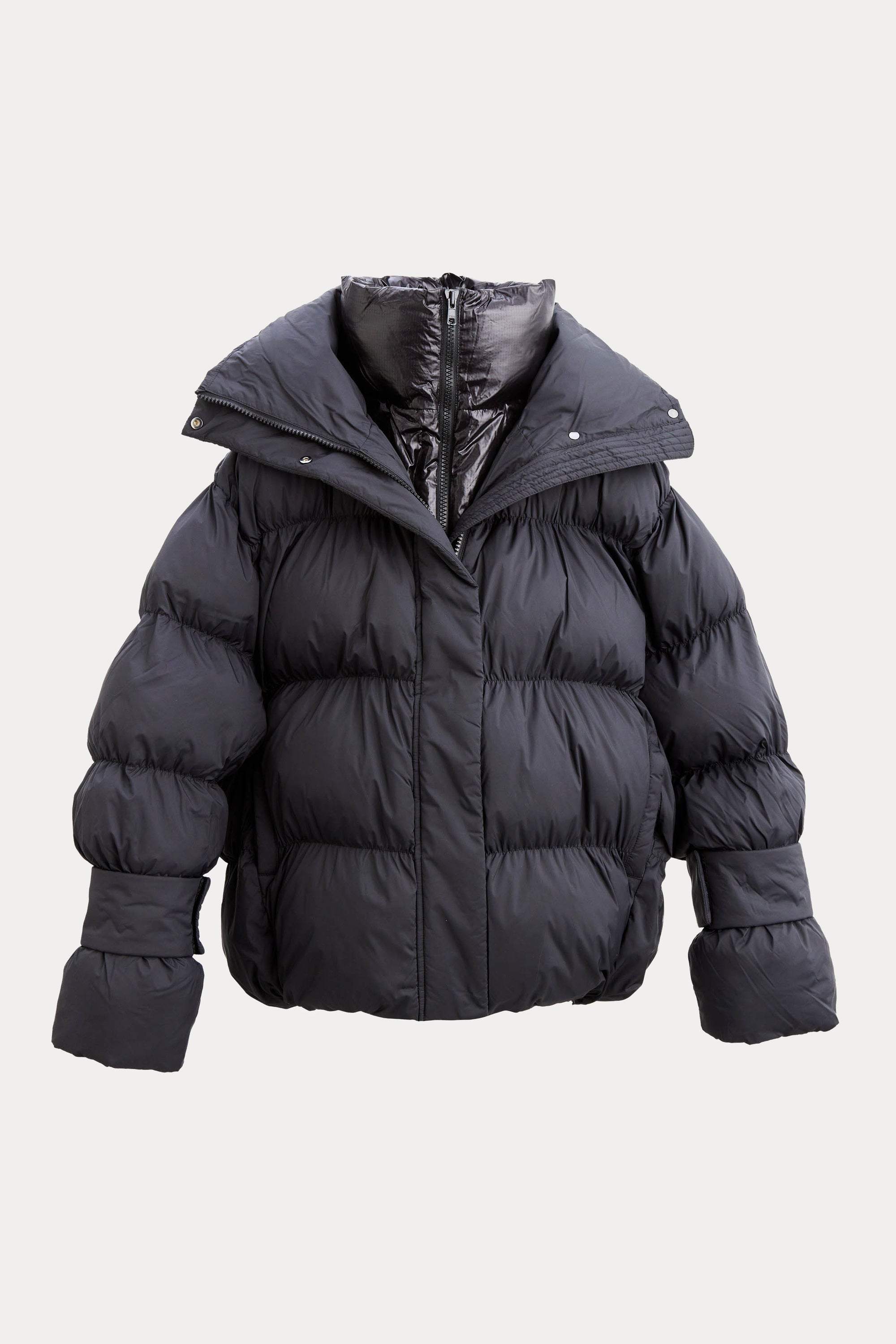 Oval Square Aki double Collar Jacket COATS 8001 Black