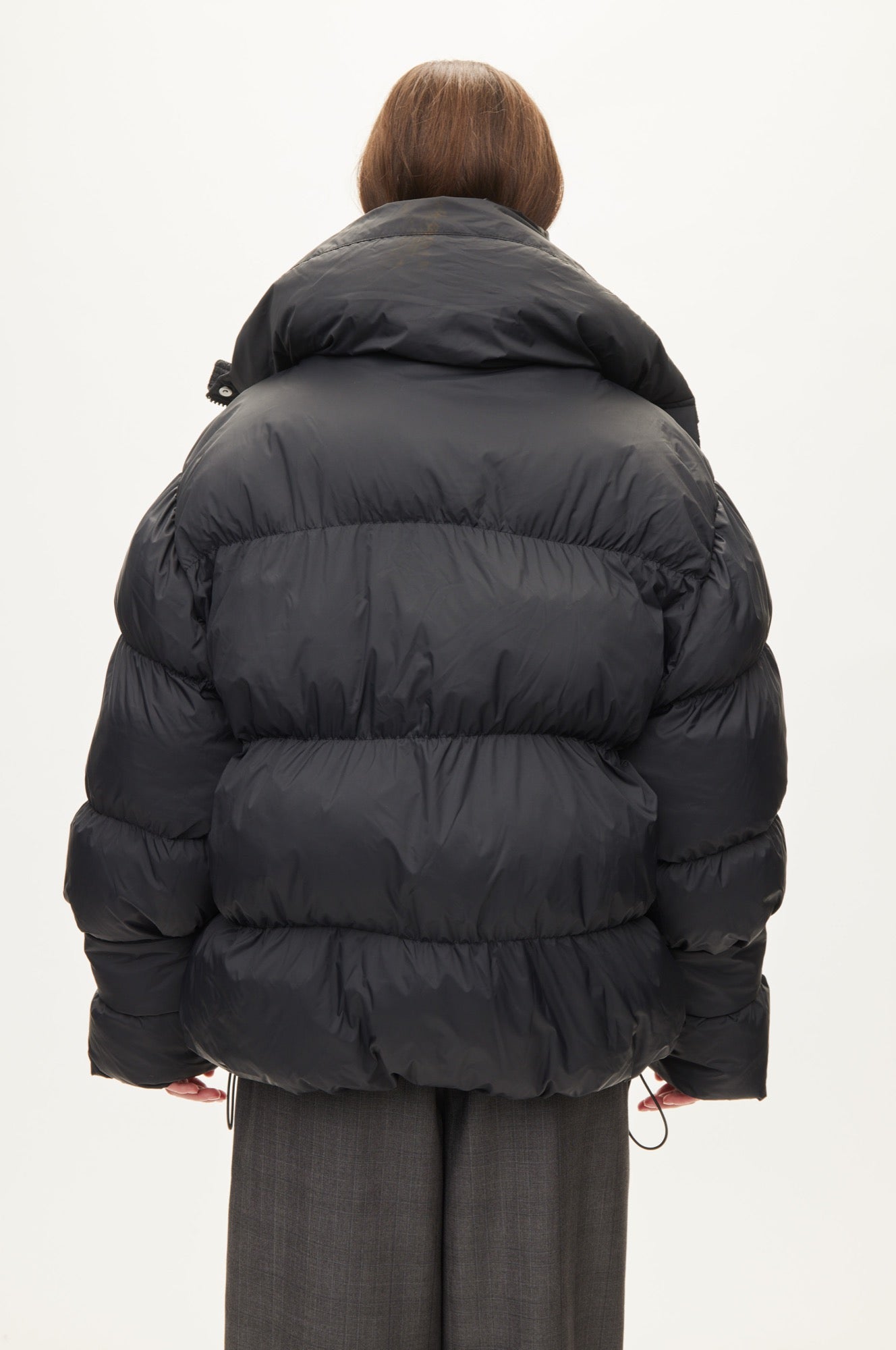 Oval Square Aki double Collar Jacket COATS 8001 Black
