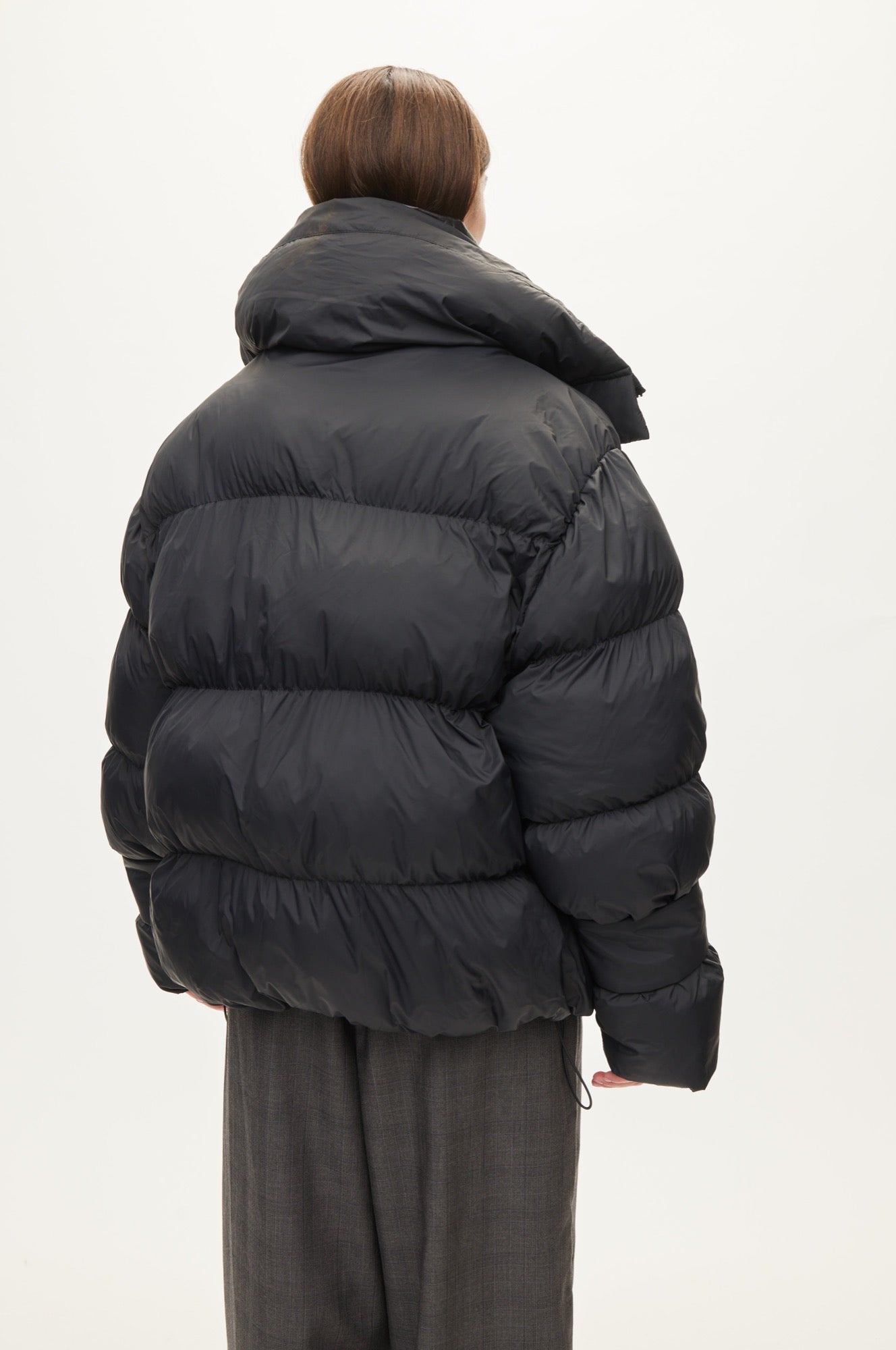 Oval Square Aki double Collar Jacket COATS 8001 Black
