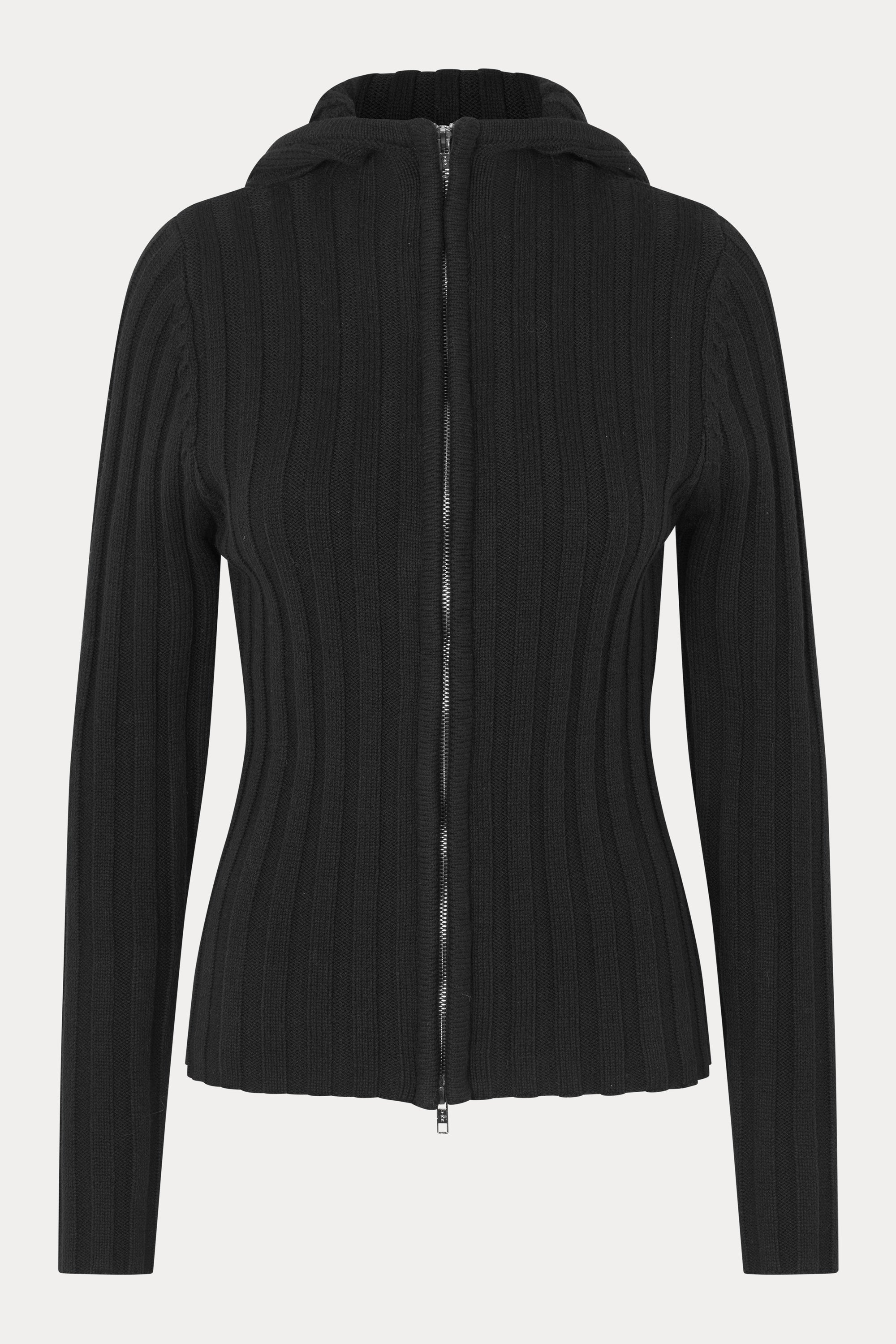 Oval Square Alan Hood Zip Cardigan KNITS Black