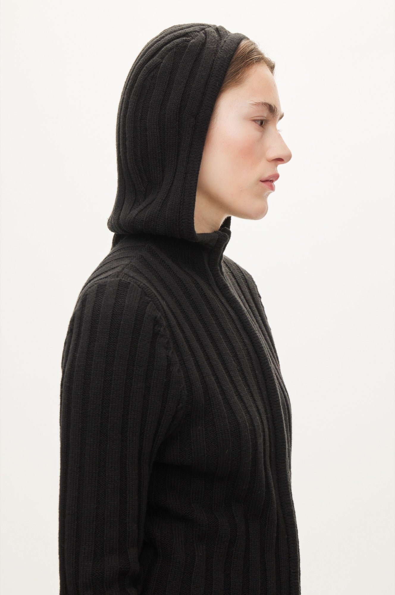 Oval Square Alan Hood Zip Cardigan KNITS Black