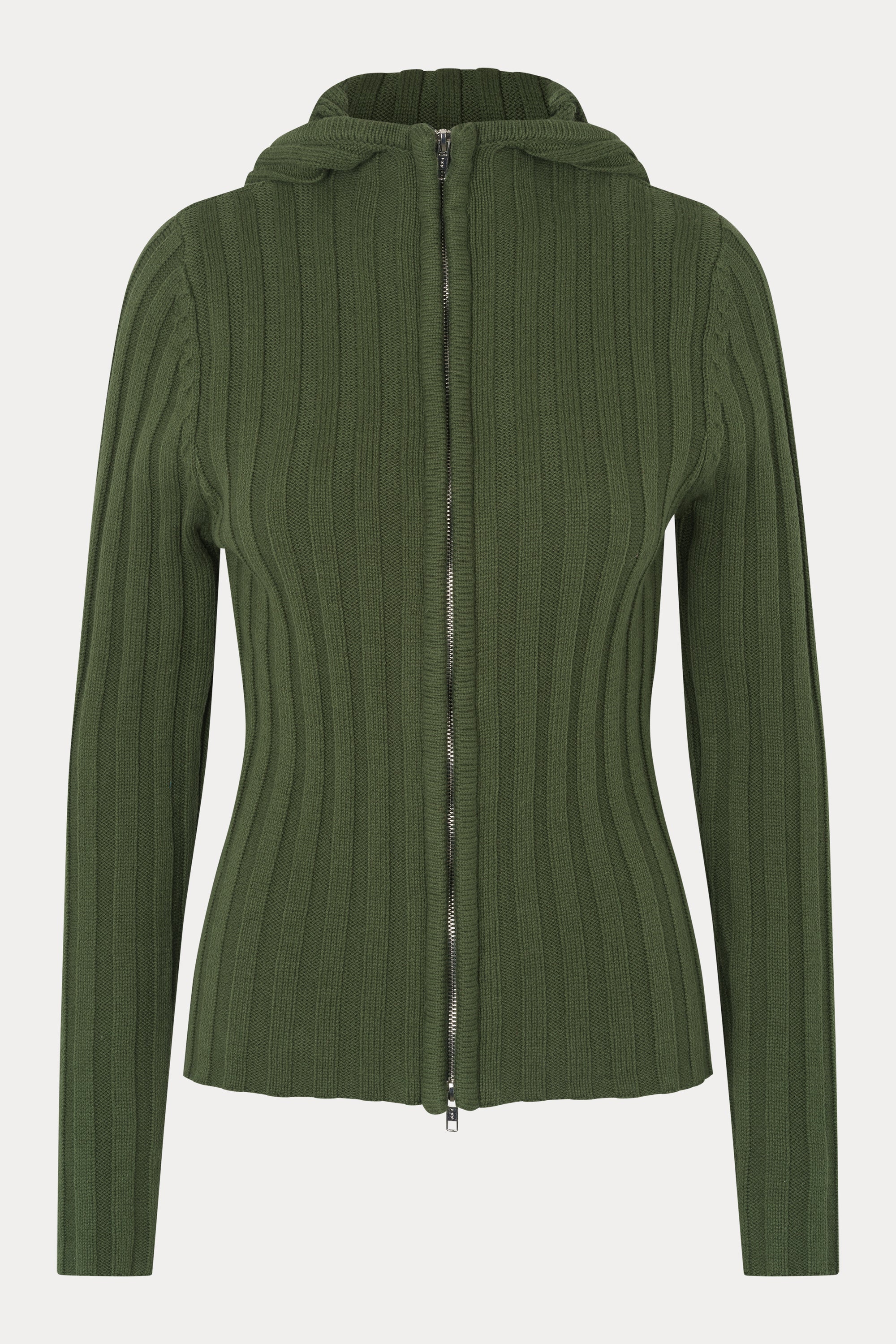 Oval Square Alan Hood Zip Cardigan KNITS Olive