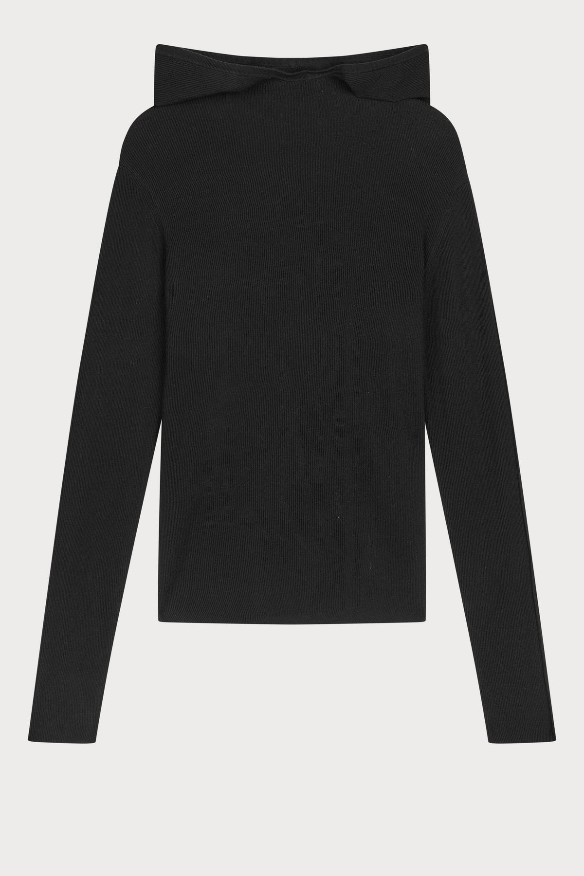 Oval Square Alanis Detail Hood KNITS Black