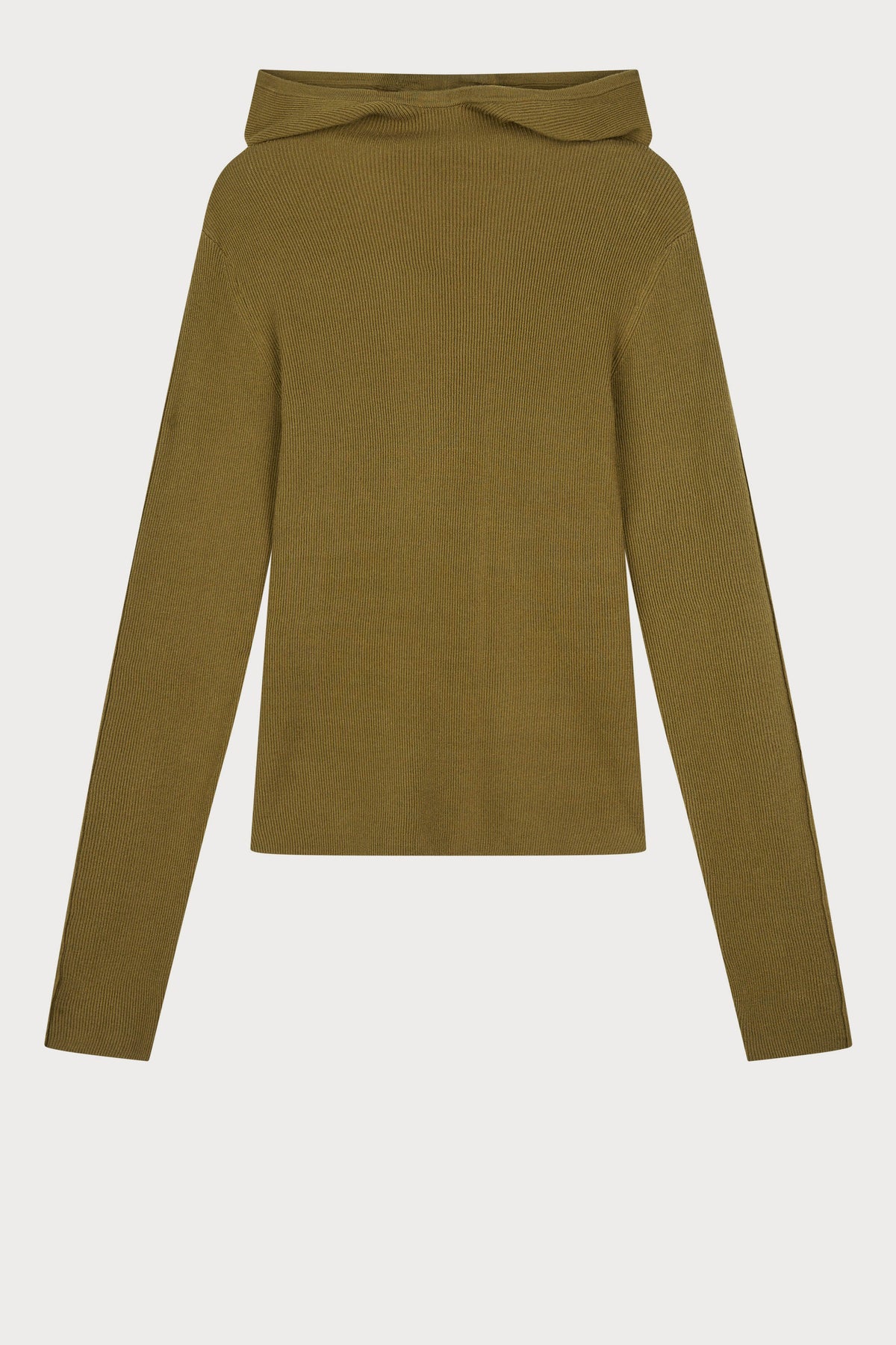 Oval Square Alanis Detail Hood KNITS Moss Green