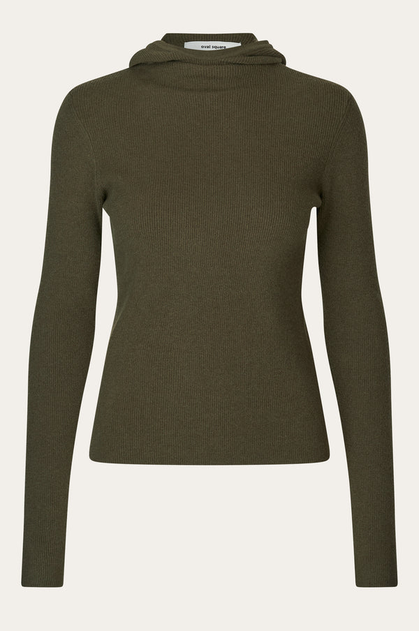 Oval Square Alanis Hood Knit KNITS 4006 Dark Olive