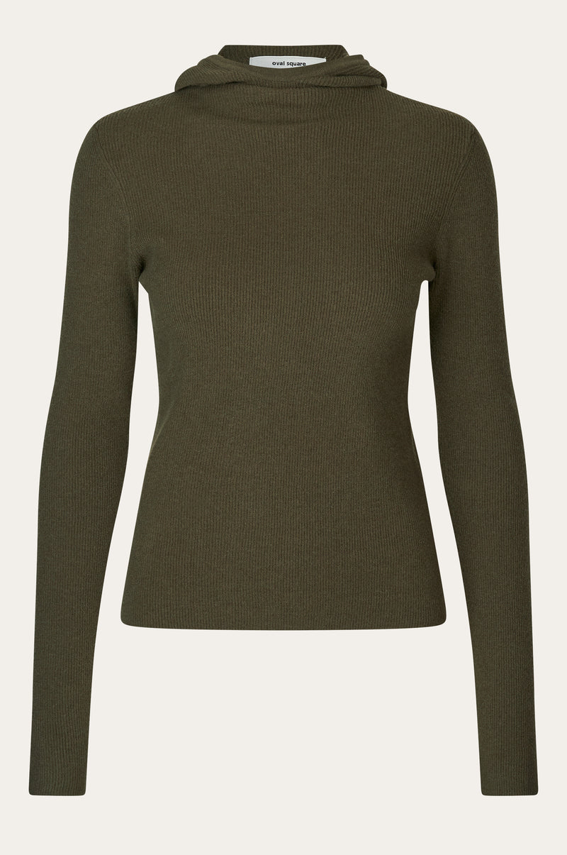Oval Square Alanis Hood Knit KNITS 4006 Dark Olive