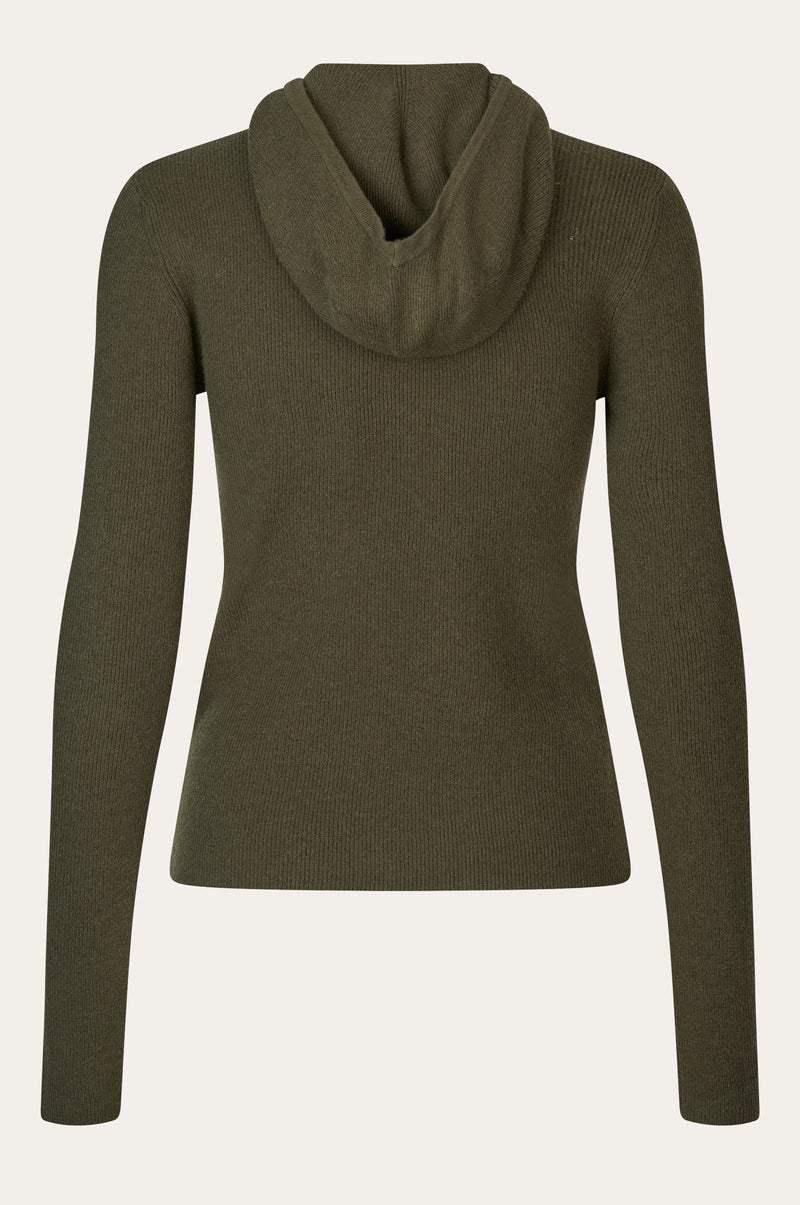 Oval Square Alanis Hood Knit KNITS 4006 Dark Olive