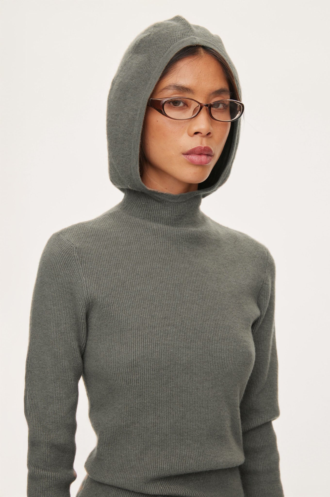 Oval Square Alanis Hood Knit KNITS 6022 Coca Mocha
