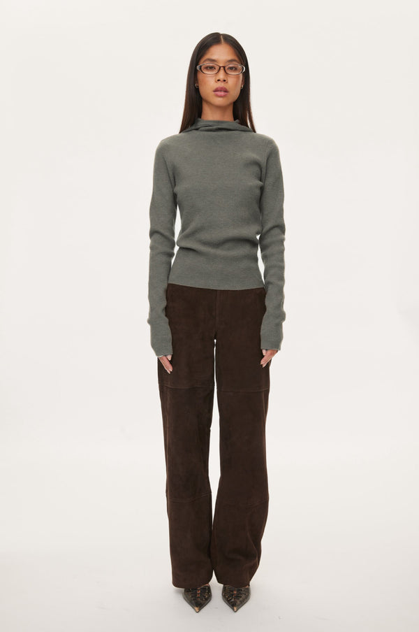 Oval Square Alanis Hood Knit KNITS 6022 Coca Mocha