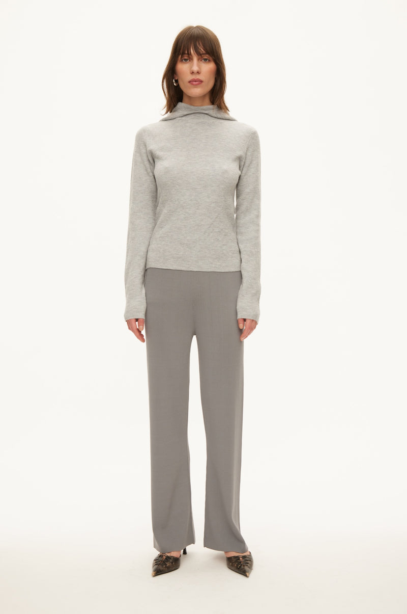 Oval Square Alanis Hood Knit KNITS 7002 Grey Mel