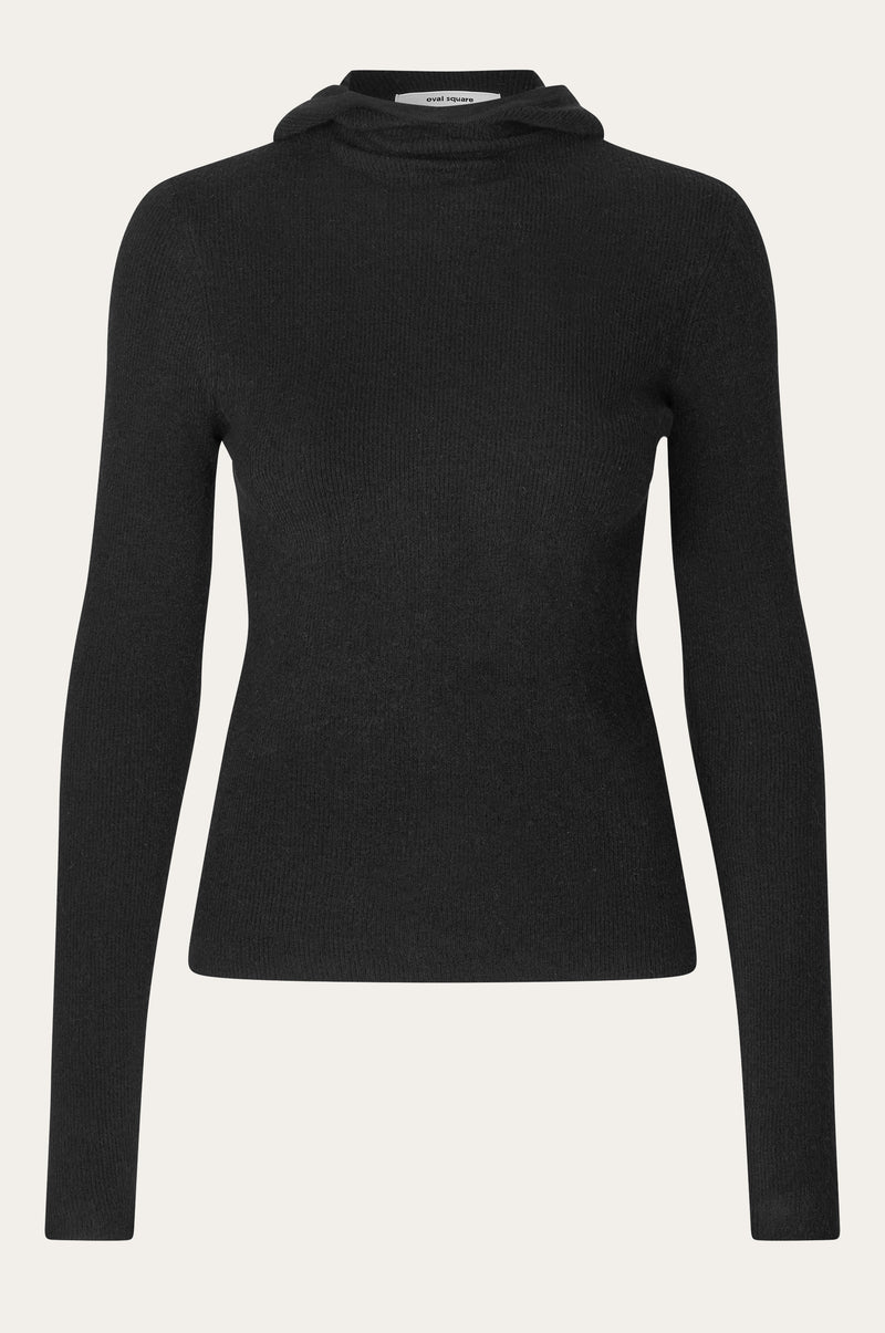 Oval Square Alanis Hood Knit KNITS 8001 Black