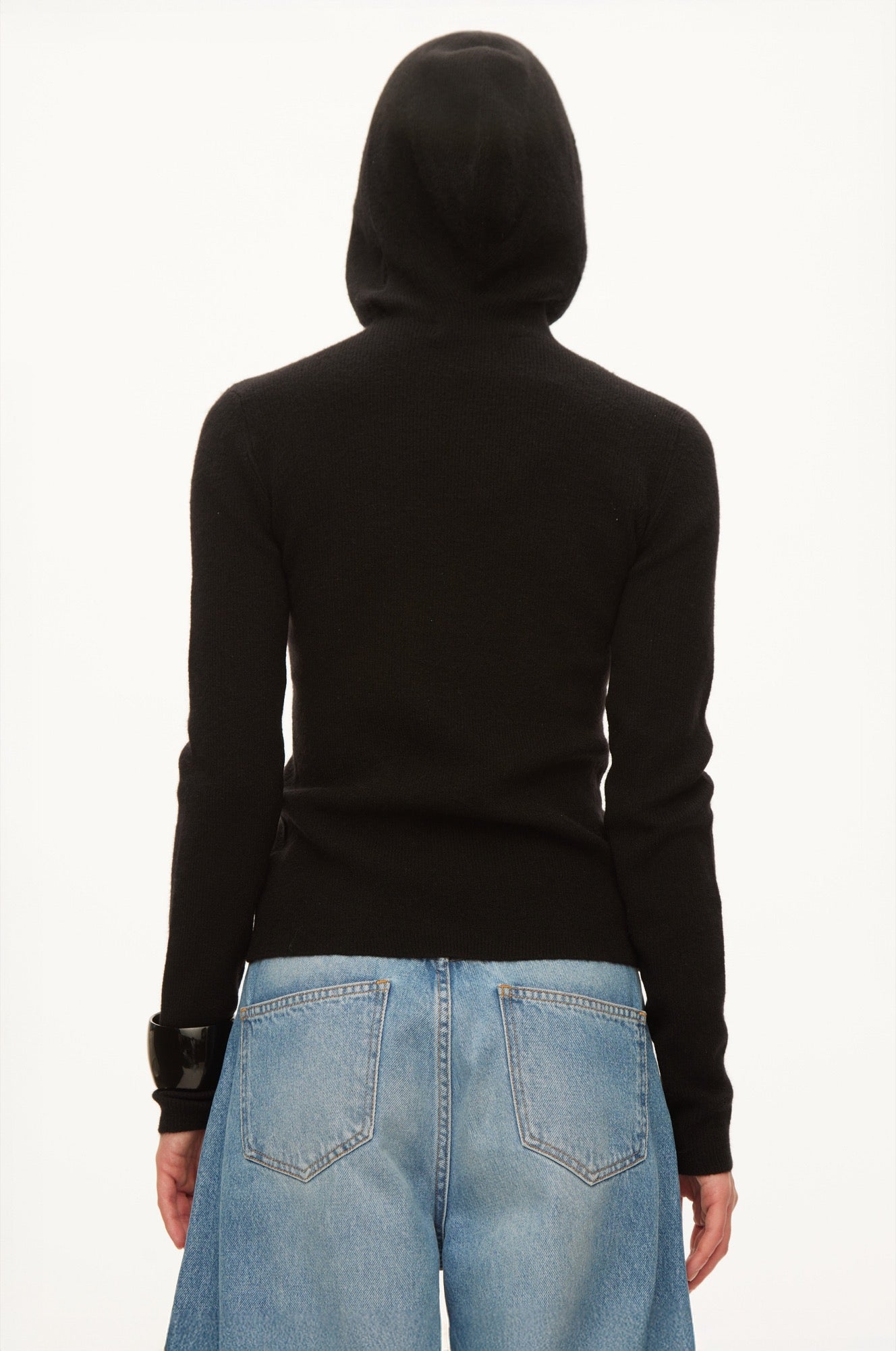 Oval Square Alanis Hood Knit KNITS 8001 Black