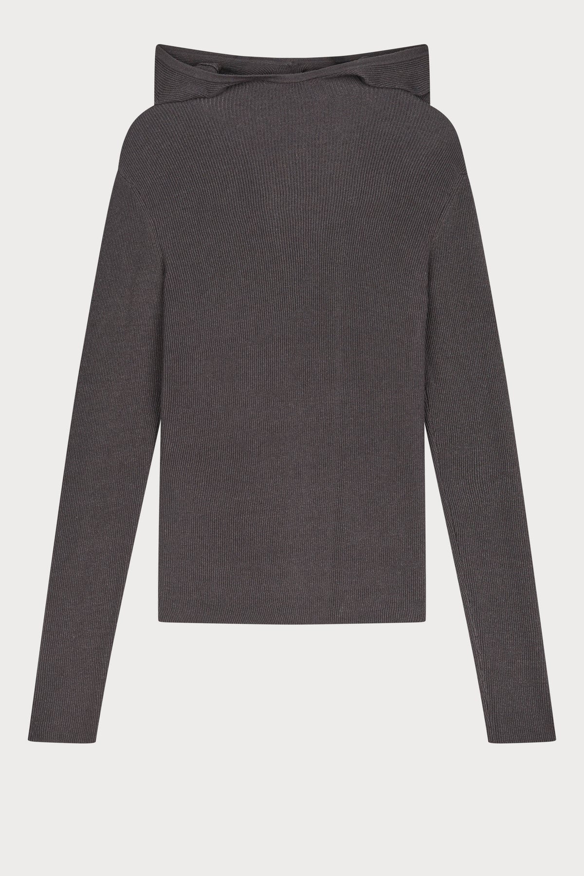 Oval Square Alanis Hood Knit KNITS Dark Grey