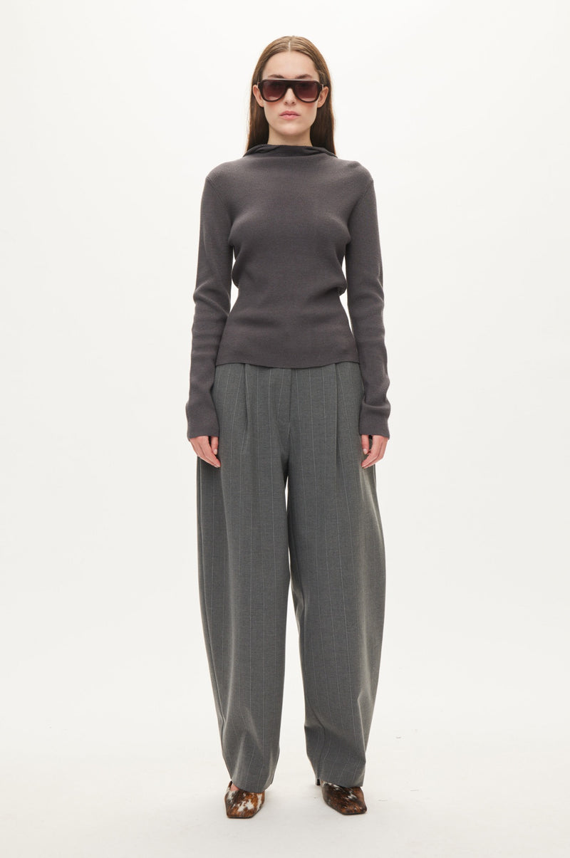 Oval Square Alanis Hood Knit KNITS Dark Grey