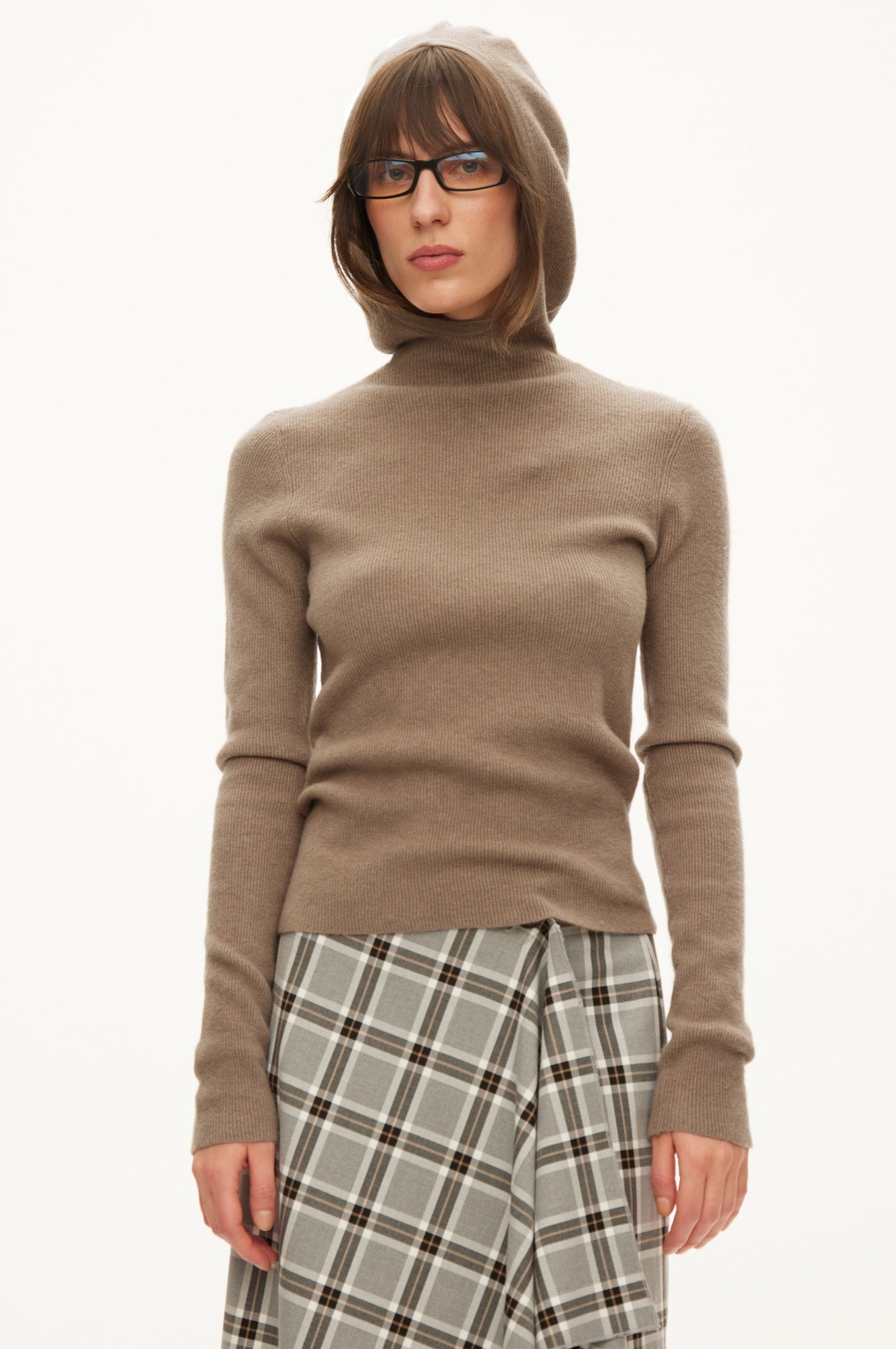 Oval Square Alanis Hood Knit KNITS Light Mocha