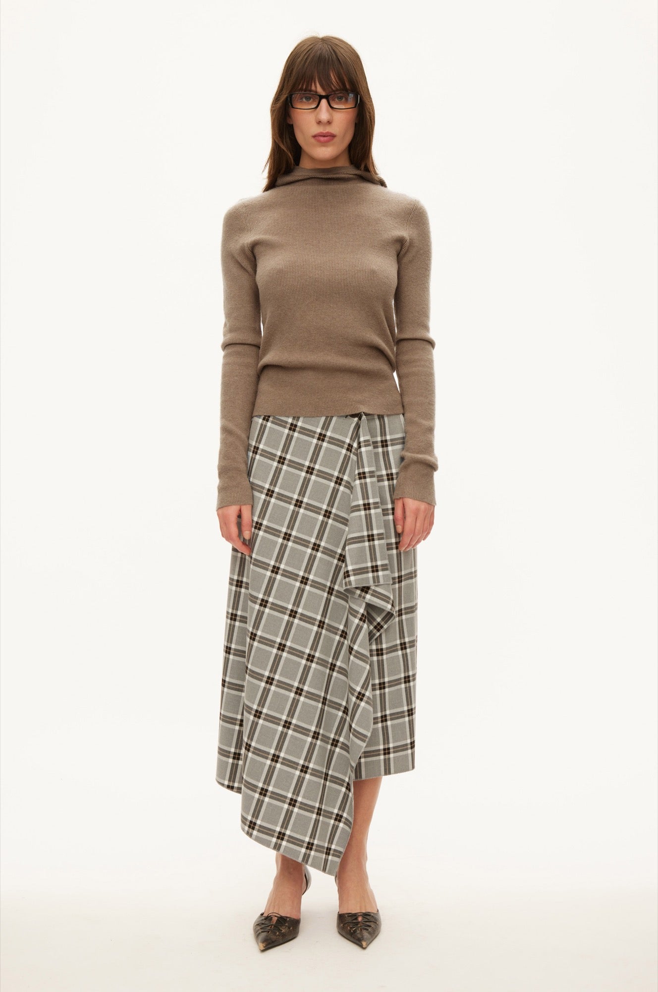 Oval Square Alanis Hood Knit KNITS Light Mocha