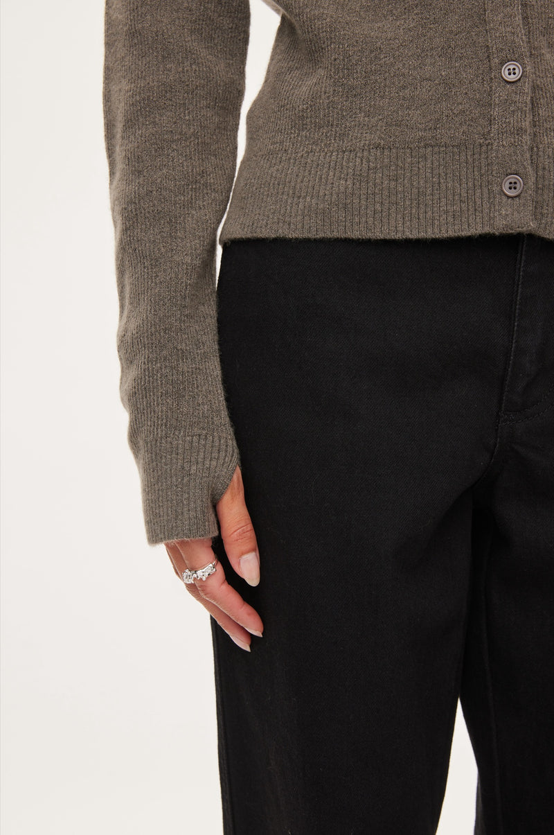 Oval Square Alanis Knit Cardigan KNITS 6022 Coca Mocha