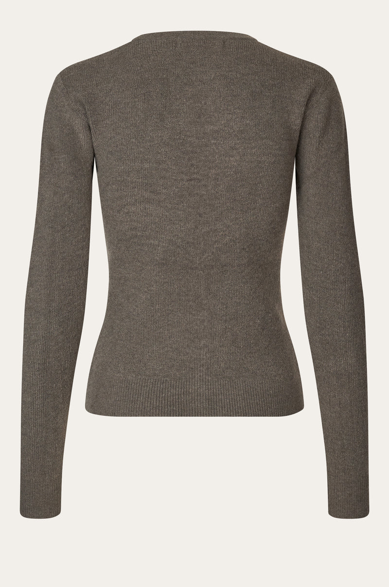 Oval Square Alanis Knit Cardigan KNITS 6022 Coca Mocha