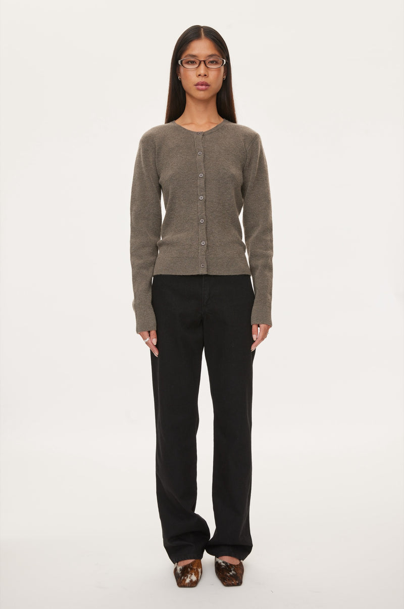 Oval Square Alanis Knit Cardigan KNITS 6022 Coca Mocha