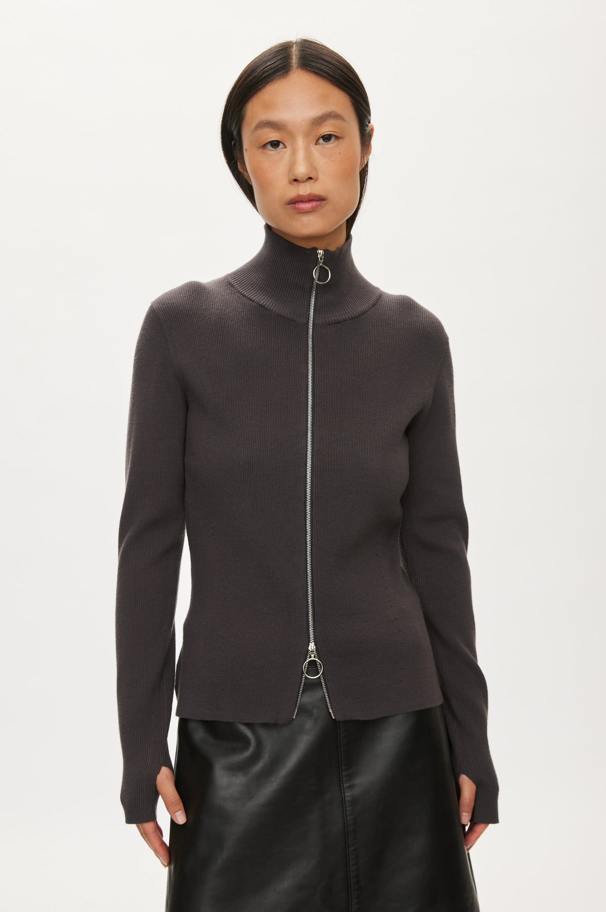 Oval Square Alanis Zip Cardigan KNITS Moonless night