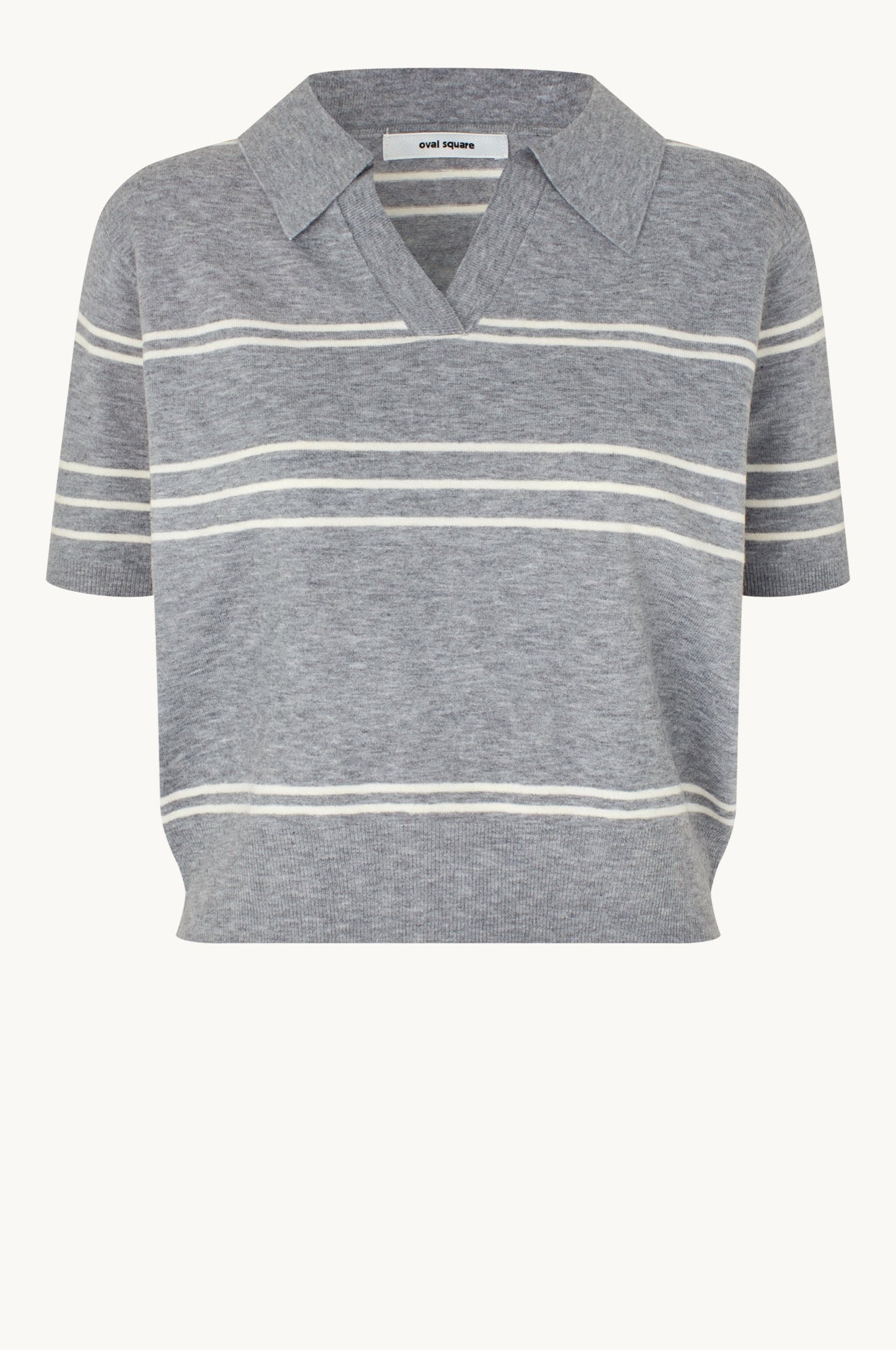 Oval Square Alba ss polo KNITS Grey Melange
