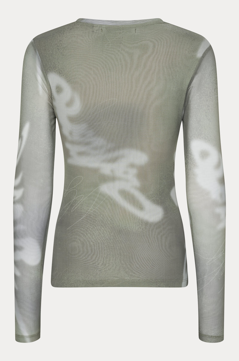 Oval Square Alicia Blouse TOP 9053 Abbey Stone Scrible Aop
