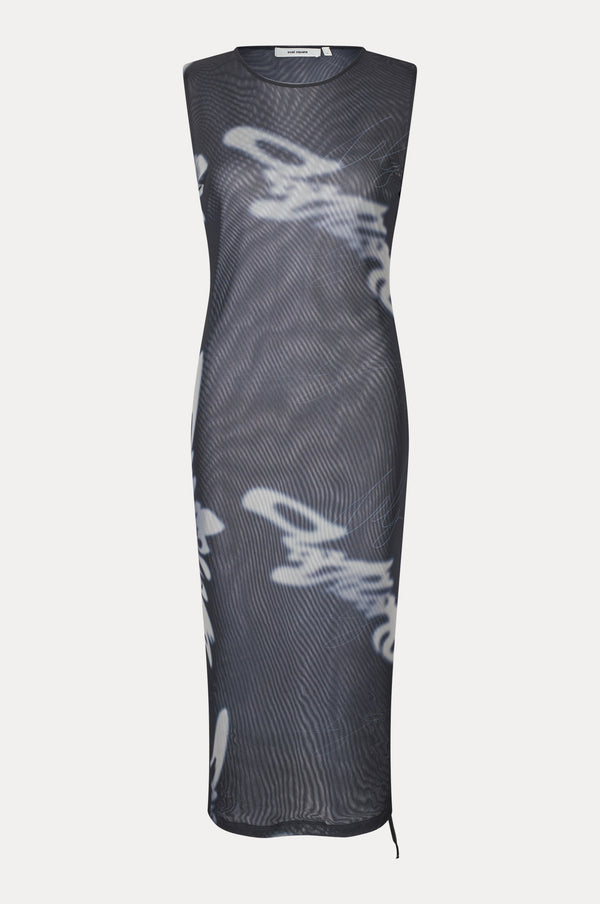 Oval Square Alicia Dress DRESSES 9052 Navy Scrible Aop